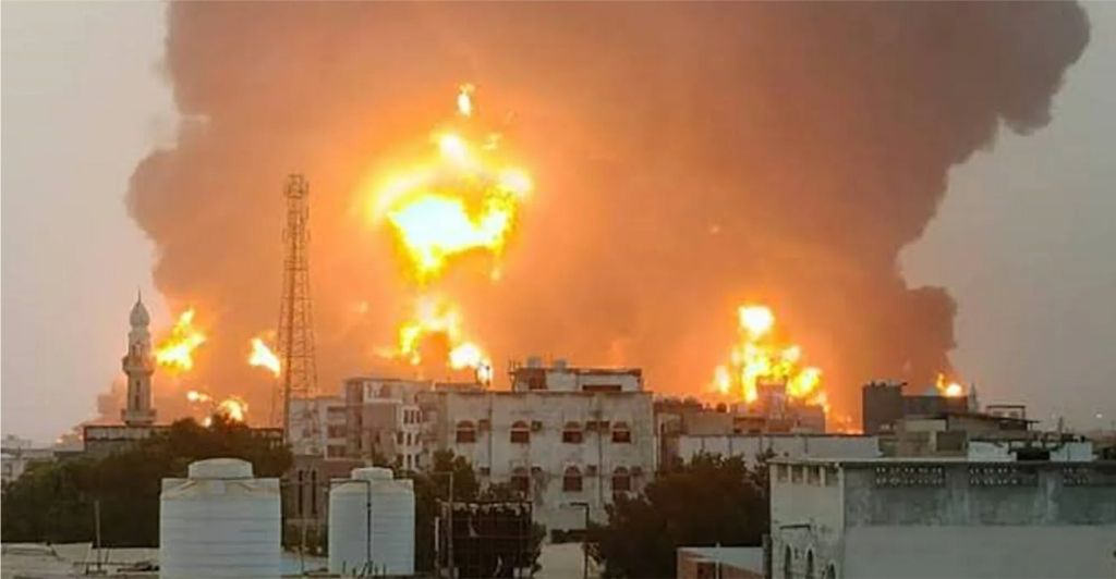 Izraelské nálety zasiahli jemenský prístav Hodeidah