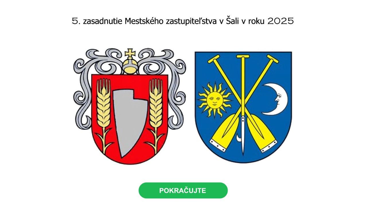 5. zasadnutie Mestského zastupiteľstva v Šali v roku 2025