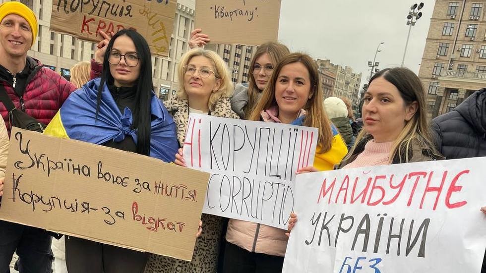 V Kyjeve sa konal protest proti Zelenskému (FOTO)