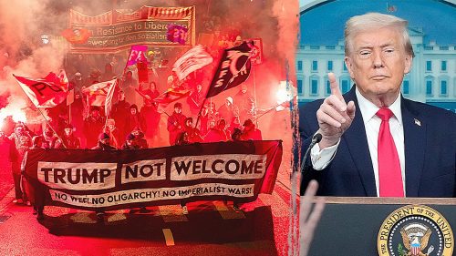 Polícia uviedla, že demonštranti pália americké vlajky pred príchodom Trumpa do Davosu.