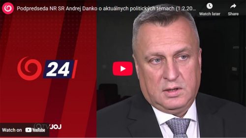 Podpredseda NR SR Andrej Danko o aktuálnych politických témach (1.2.2026)