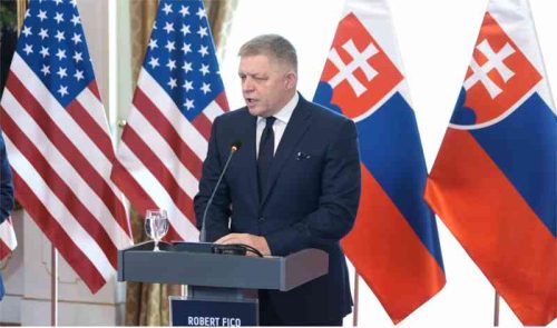 TK predsedu vlády SR R. Fica a ministra zahraničných vecí USA M. Rubia po spoločnom rokovaní