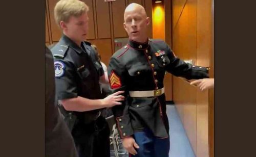 „Nikto nechce bojovať za Izrael“: Bývalý mariňák násilne vyvedený z vypočutia v americkom Senáte