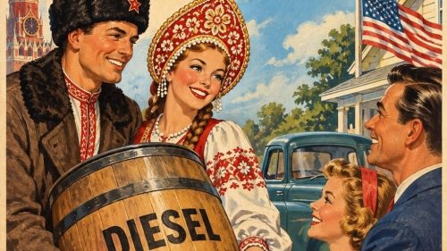 „Ruská nafta pre amerických priateľov“: Rusi reagujú na dohodu Trumpa s Putinom (PROPAGAČNÉ PLAGÁTY)